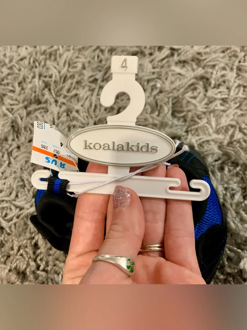 Koala Kids Black and Blue Toddler Sneakers with Hook-and-Loop Strap